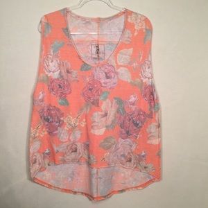 Free People • Coral Tropical Gardenia Tank